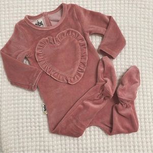 NEW Maniere Girls Velour Footie 18m(12m)